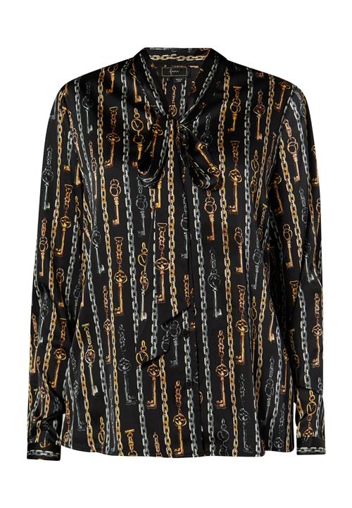 faina Bluse  beige / guld / sort