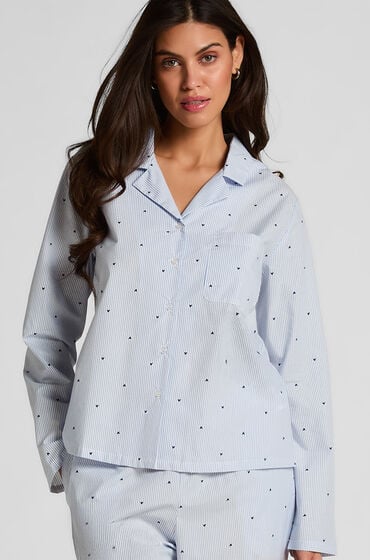 Hunkemöller Bomuldsbukser med striber og hjerter Blå