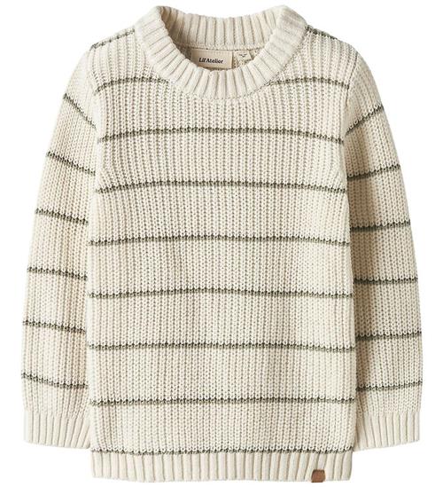 Lil' Atelier Bluse - Strik - NmmEmlen - Coconut Milk/Stripes