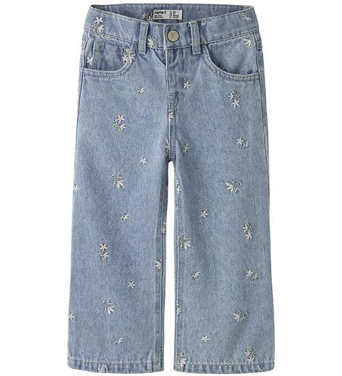 Name It Bukser - NmfRose - Light Blue Denim/FLOWER EMB