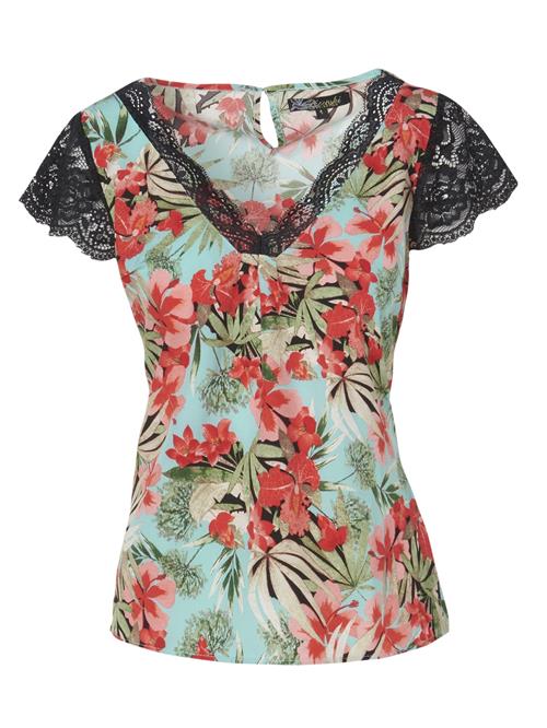 KOROSHI Bluse  aqua / lysegrøn / gammelrosa / sort