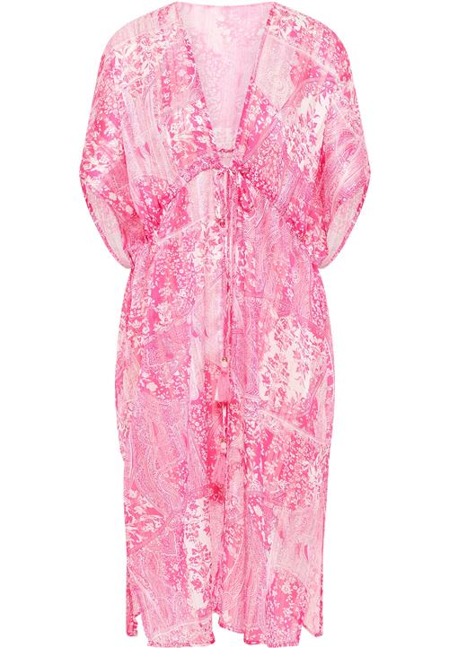 IZIA Strandkjole  fuchsia / naturhvid