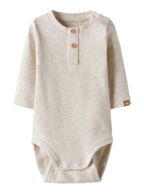 NAME IT Langærmet Rib Body Topper Peyote Melange