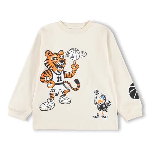 Molo GOTS Rube Langærmet T-shirt Basket Mascots  Basket Mascots 116 cm  Hvid  116 cm  mand