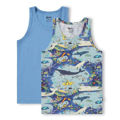 Molo GOTS Jayden 2-Pack Tank Top Pixel Sea  Pixel Sea 146/152 cm  Blå  146/152 cm  mand