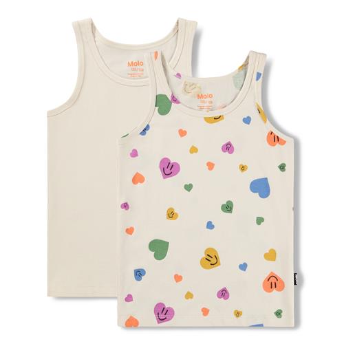 Molo GOTS Jeanie 2-Pack Tank Top Confetti Smiles  Confetti Smiles 92/98 cm  Hvid  92/98 cm  kvinde
