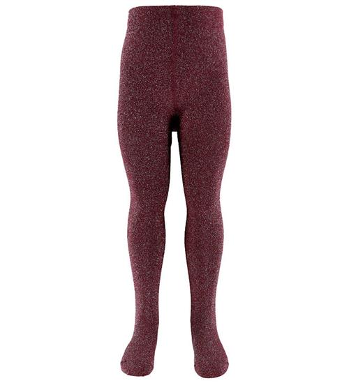 Name It Strømpebukser - NmfRosie - Burgundy/Lurex Silver