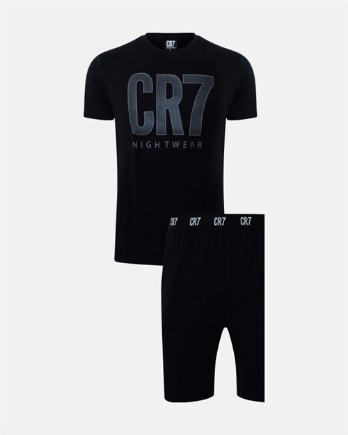 Pyjamas m. shorts | 100 bomuld | Sort