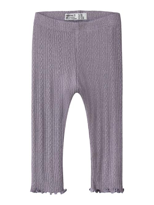 NAME IT Leggings Blitta Lavender Gray Melange