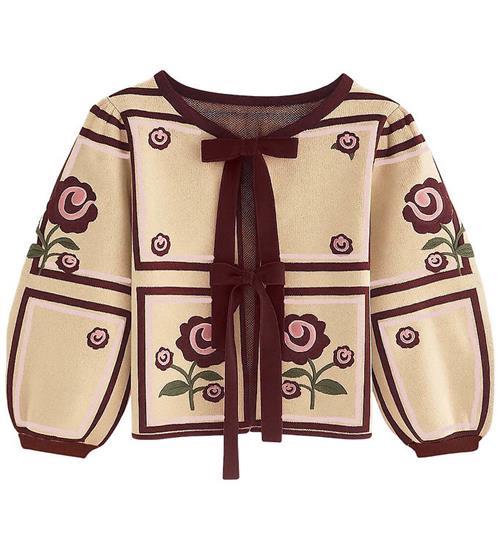 Fliink Cardigan - Charlotte - Sandshell/Burgendy