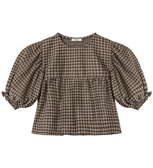 Fliink Bluse - Ella - Sandshell/Coffee Bean