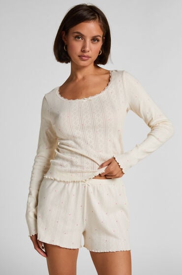 Hunkemöller Pointelle pyjamastop Hvid