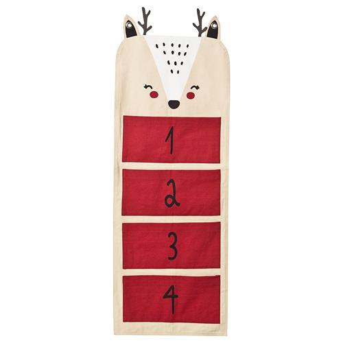 Christmas Kids Rensdyr Adventskalender Rød/Beige One Size      unisex