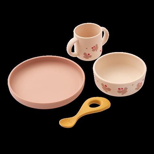 Liewood Vivi Bordservice Med Tryk Butterfly / Apple Blossom  Butterfly / Apple Blossom-One Size  Rød  One Size  unisex