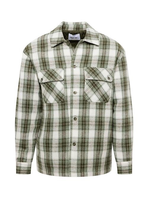 ABOUT YOU Overgangsjakke 'Milo'  khaki / hvid