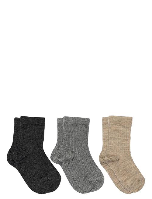 mp Denmark | Wool Rib Socks - 3-Pack | 25/28