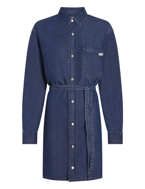 Calvin Klein Jeans | Lyocell Belted Denim Shirt Dress | S