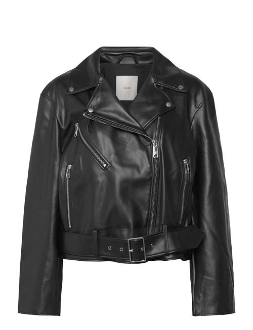Calvin Klein Jeans | Faux Leather Moto Jacket W/Belt | XS