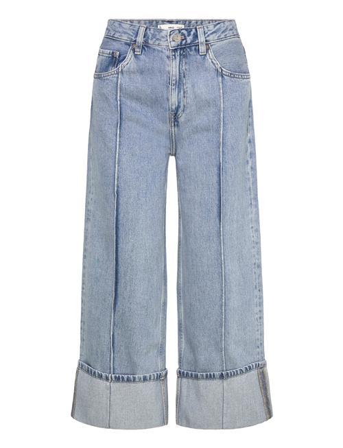 Mango | Wide-Leg Cropped Jeans With Rolled-Up Hem | 36