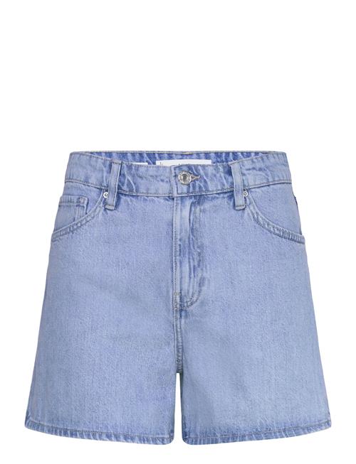 Mango | High-Waisted Straight-Fit Denim Shorts | 38