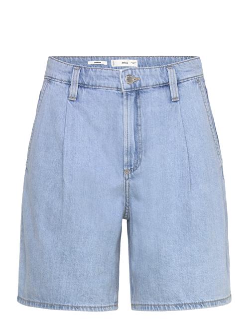 Mango | Mid-Rise Denim Bermuda Shorts With Pleats | 42