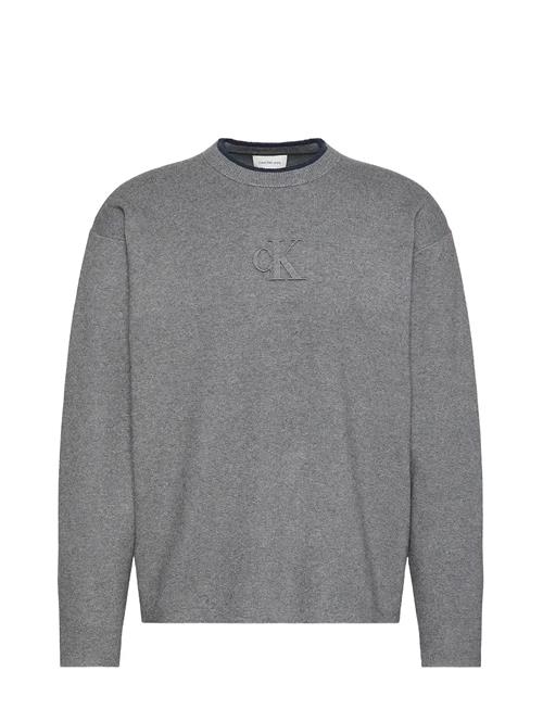 Calvin Klein Jeans | Ls Embossed Logo Crewnk Sweater | L