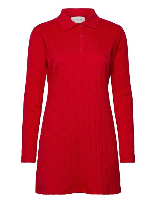 Calvin Klein Jeans | Aop Jacquard Ls Polo Dress | XS