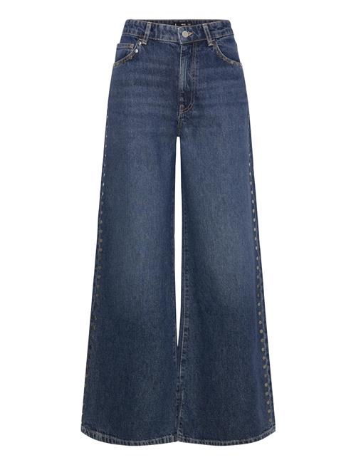 Mango | Wide-Leg Studded Jeans | 34