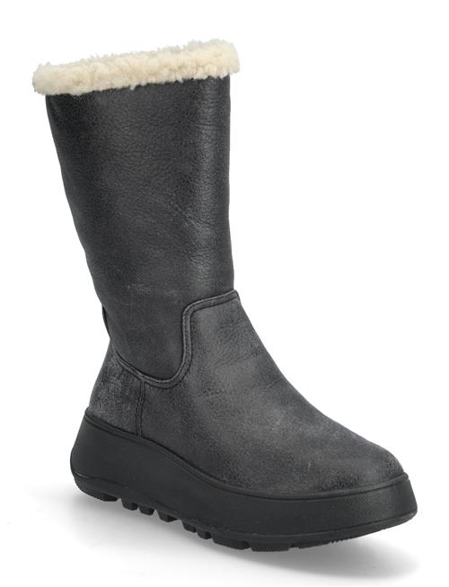 FitFlop | F-Mode Double-Faced Shearling Flatform Calf Boots | 39