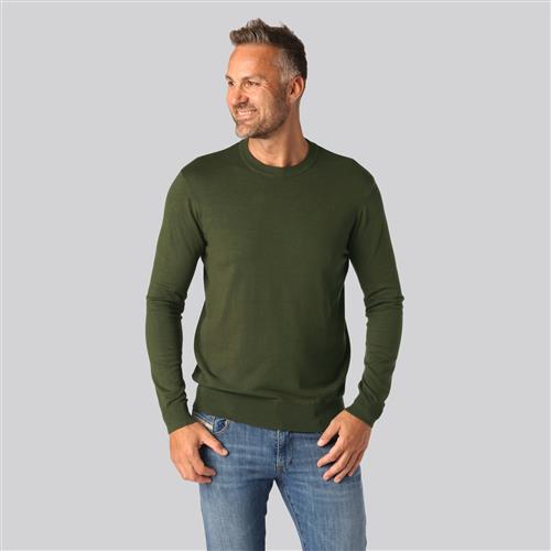 Bambus striktrøje o-hals i grøn til mænd