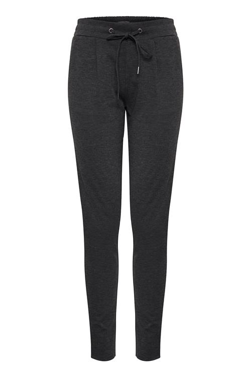 ICHI Bukser med lægfolder 'IHKate'  antracit