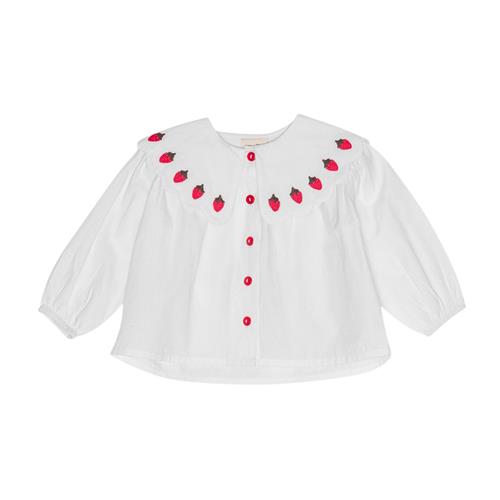 Flöss Everlyn Blouse Bright White Berry 92 cm  Hvid  92 cm  kvinde
