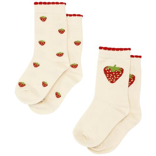 Flöss Strawberry 2-pak Sokker Cream 25-28 EU  Hvid  25-28 EU  kvinde