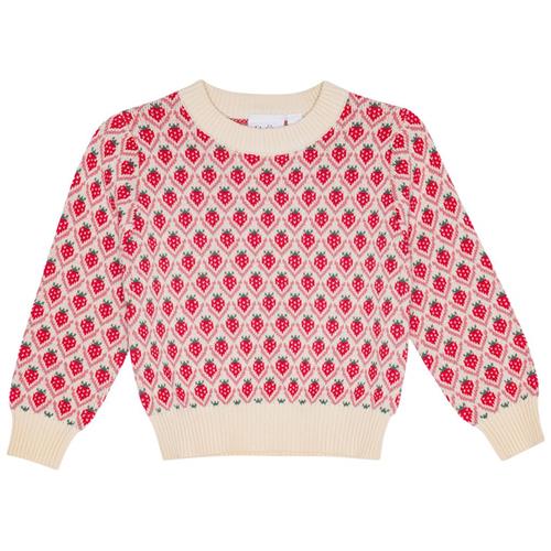 Flöss Zuri Sweater Soft White Berry 98 cm  Rød  98 cm  kvinde