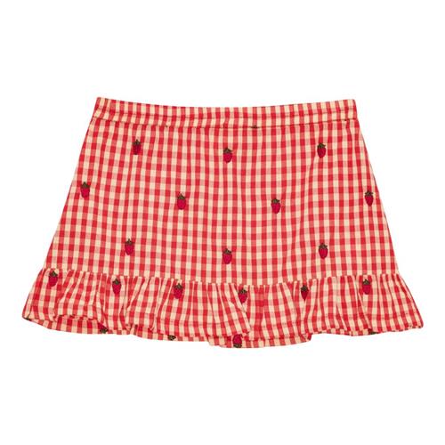Flöss Molly nederdel i Berry Gingham 122 cm  Rød  122 cm  kvinde