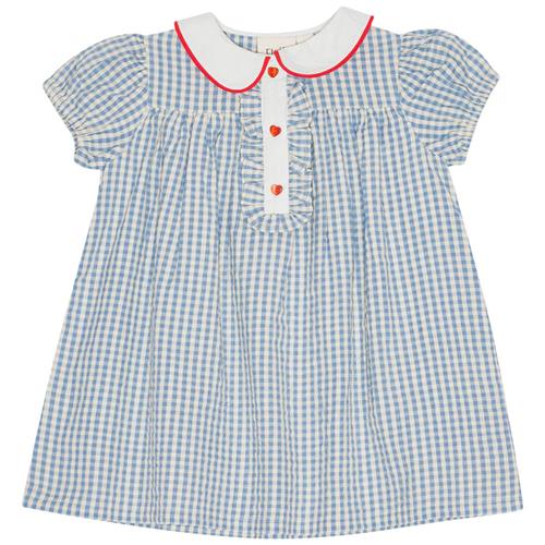 Flöss River Kjole Blue Soft White Gingham 104cm  Blå  104 cm  kvinde
