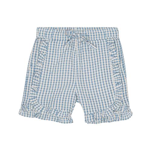 Flöss River Shorts Med Flæser Blue Soft White Gingham 98 cm  Blå  98 cm  kvinde