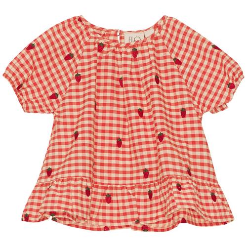 Flöss Molly Bluse Berry Gingham 92 cm  Rød  92 cm  kvinde
