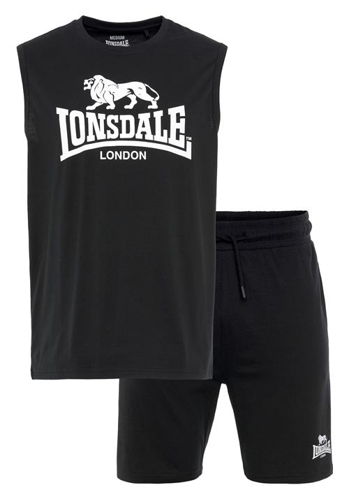 LONSDALE Joggingdragt 'Allanton'  sort / hvid