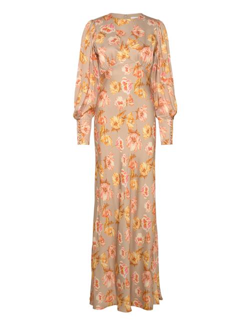 Malina | Alize Long Sleeved Satin Maxi Dress | M