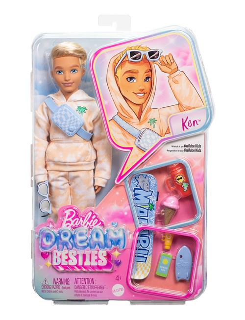 Barbie | Dream Besties Ken Fashion Doll With 9 Summer & Skateboard Themed Accessories | ONE SIZE