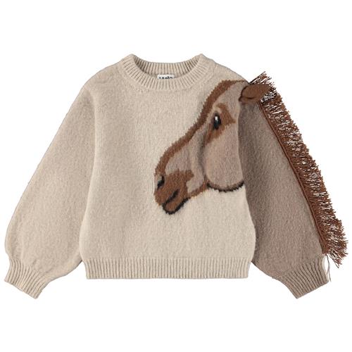 Molo Gisela Uld-sweater Horse Knit  Horse Knit 146/152 cm Wool Brun  146/152 cm  kvinde