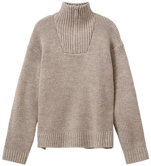 Sofie Schnoor Bluse m. Lynlås - strik - Pilosy - Deer Melange