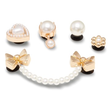 Crocs 5P Jibbitz Pearly Gold Guld One Size Barn