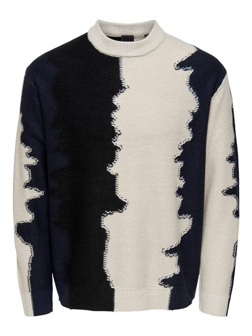 Only & Sons Pullover 'EMIR'  lysegrå / sort