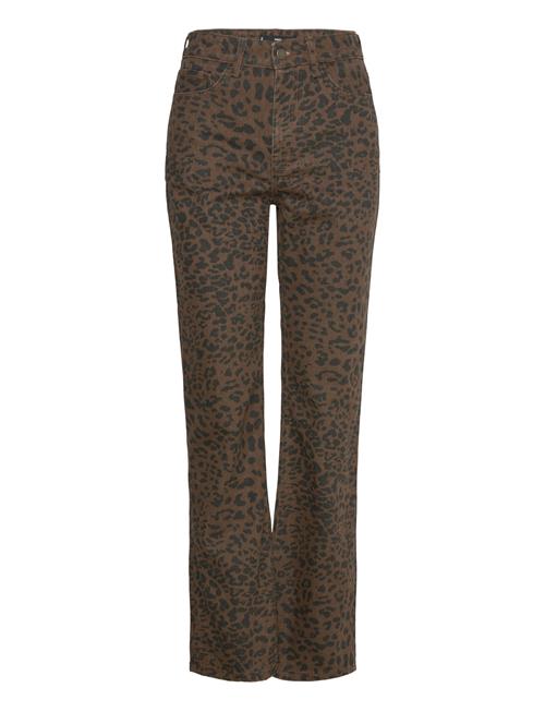 Mango | Leopard-Print Straight Jeans | 36