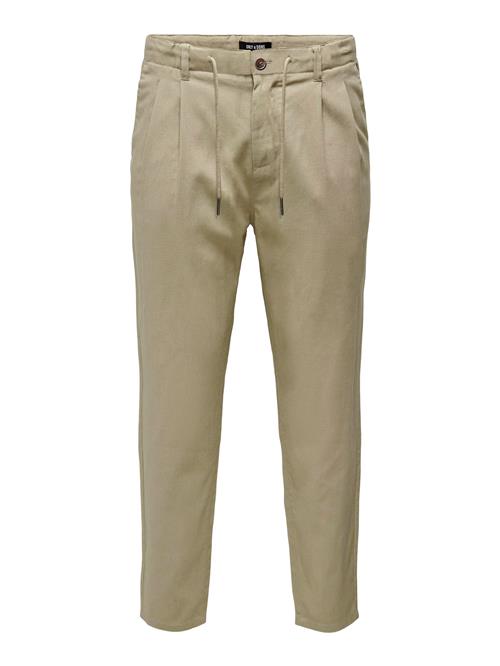 Only & Sons Bukser med lægfolder 'ONSLeo'  stone