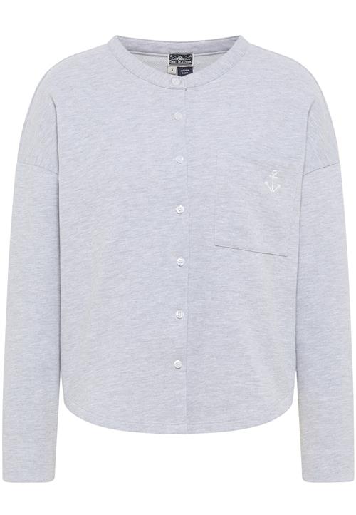 DreiMaster Maritim Sweatjakke  grå-meleret / hvid