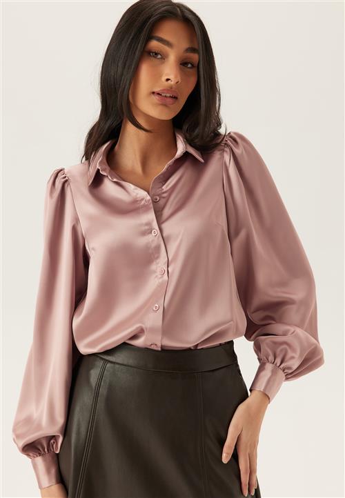 BUBBLEROOM Puff Sleeve Satin Shirt