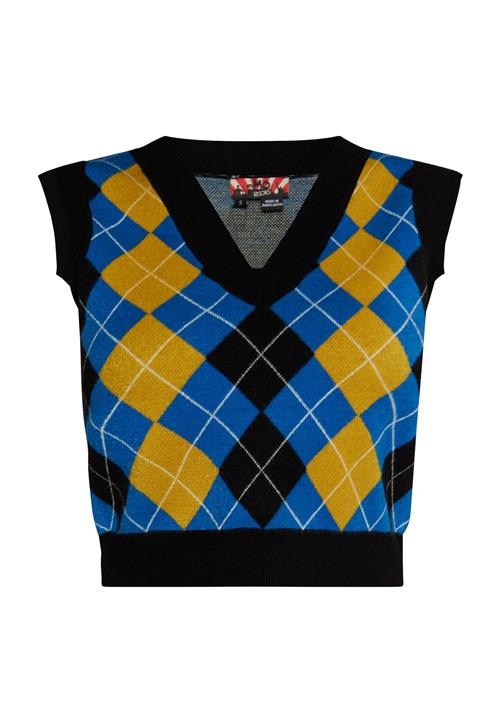 myMo ROCKS Pullover  blå / mørkegul / sort / hvid